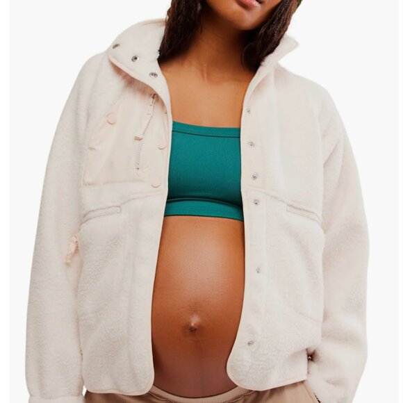 NWT $178 FP Movement X Hatch Hit The Slopes Fleece Jacket Cream Neutral MEDIUM - Picture 4 of 9